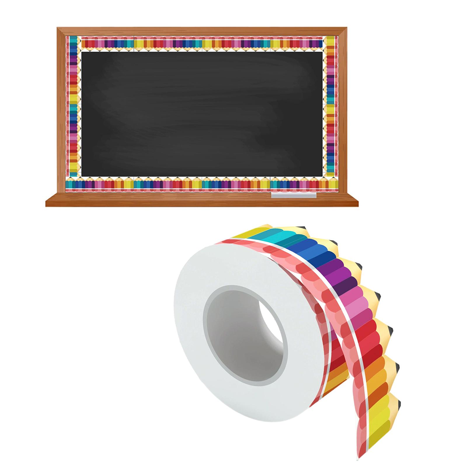 Description Picture 3 of itemPencil Bulletin Board Borders Colorful with Pencil Patterns Classroom Borders for White Board Office Blackboard Wall Decoration