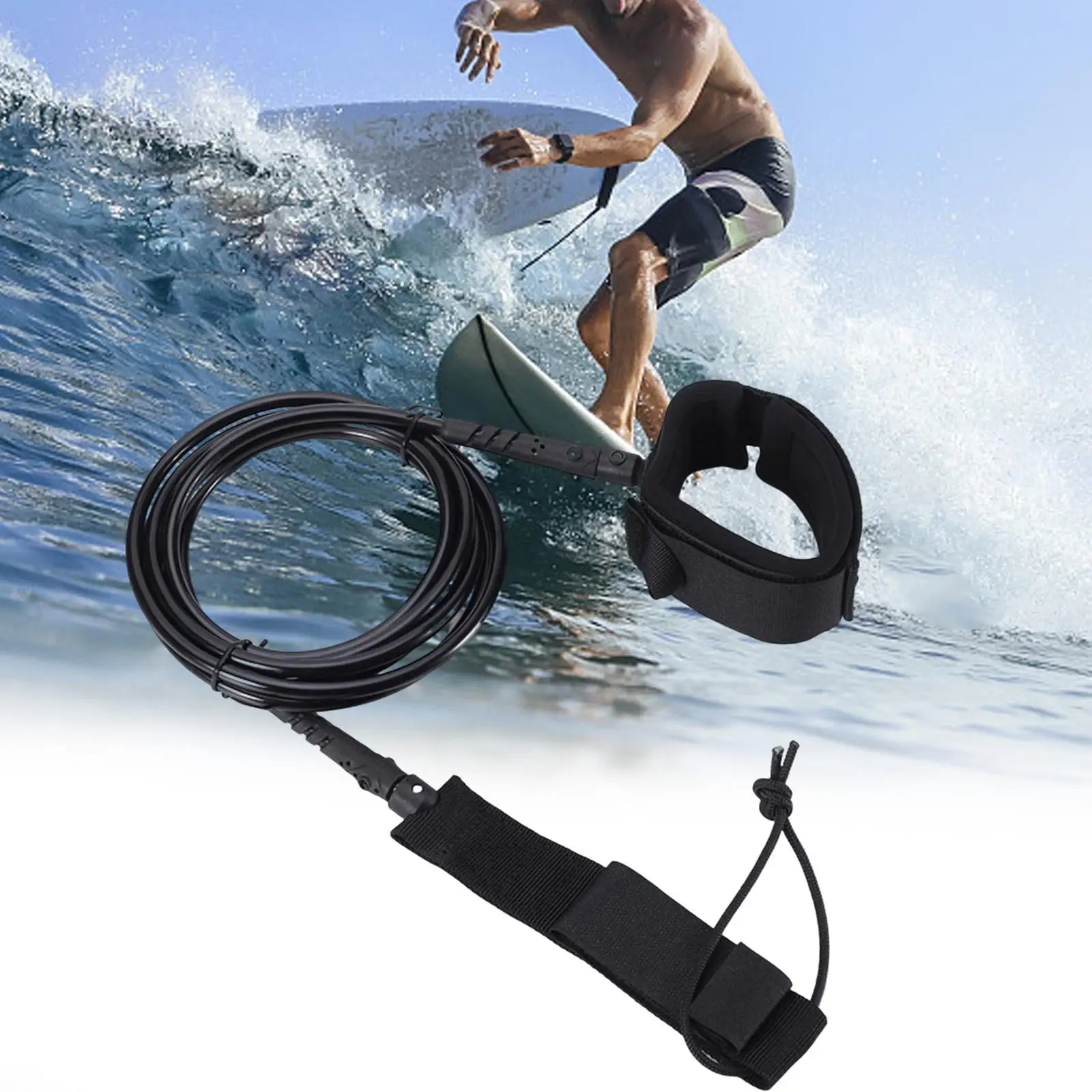 Surfboard Leash Straight Stand up Paddle Board Leash Surf Board Leg Rope for Short Boards Long Boards Fishing Boat Water Sports