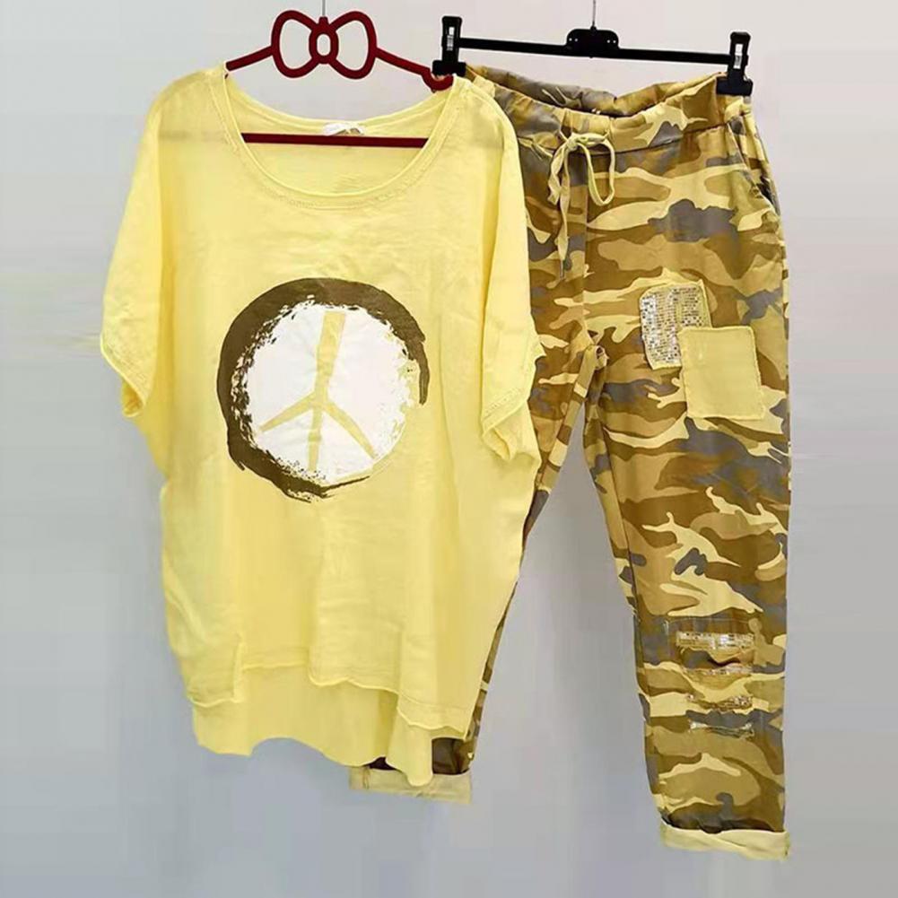 1 conjunto camisa calças camo impressão camuflagem