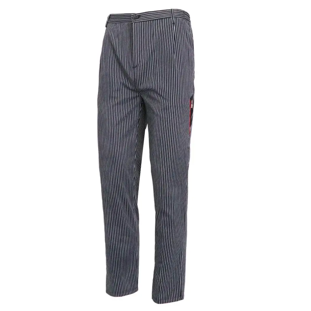 Chefs Uniform Kitchen Trousers Bottoms Food Service Pants Unisex Work Wear L Size with Two Inseam Ppockets