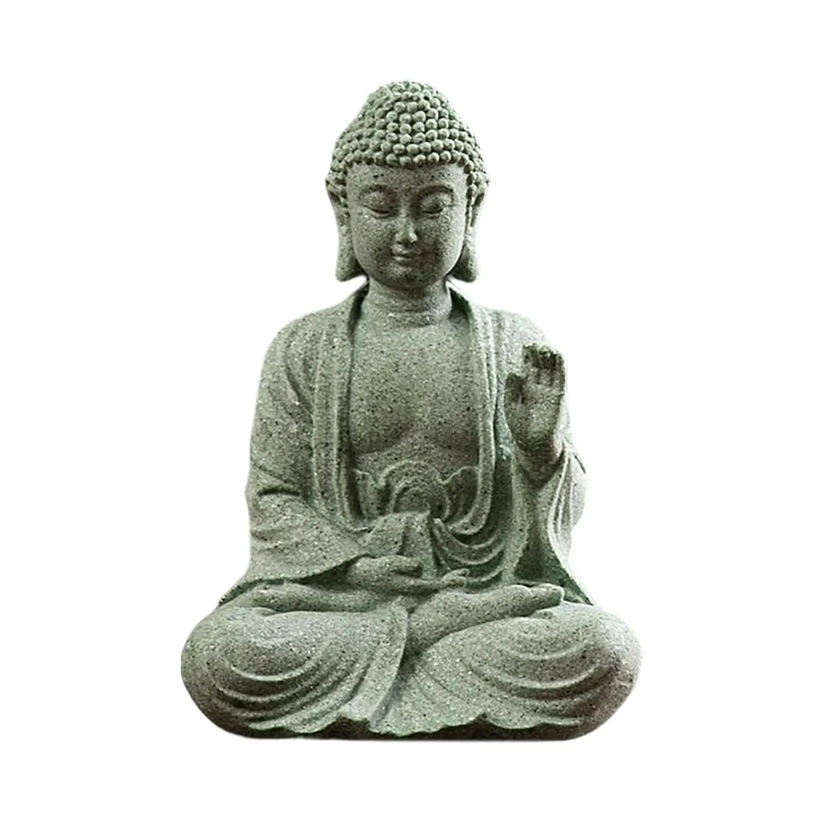 Sandstone Buddha Statue Decorative Decor Ornament Oriental Rustic for Home