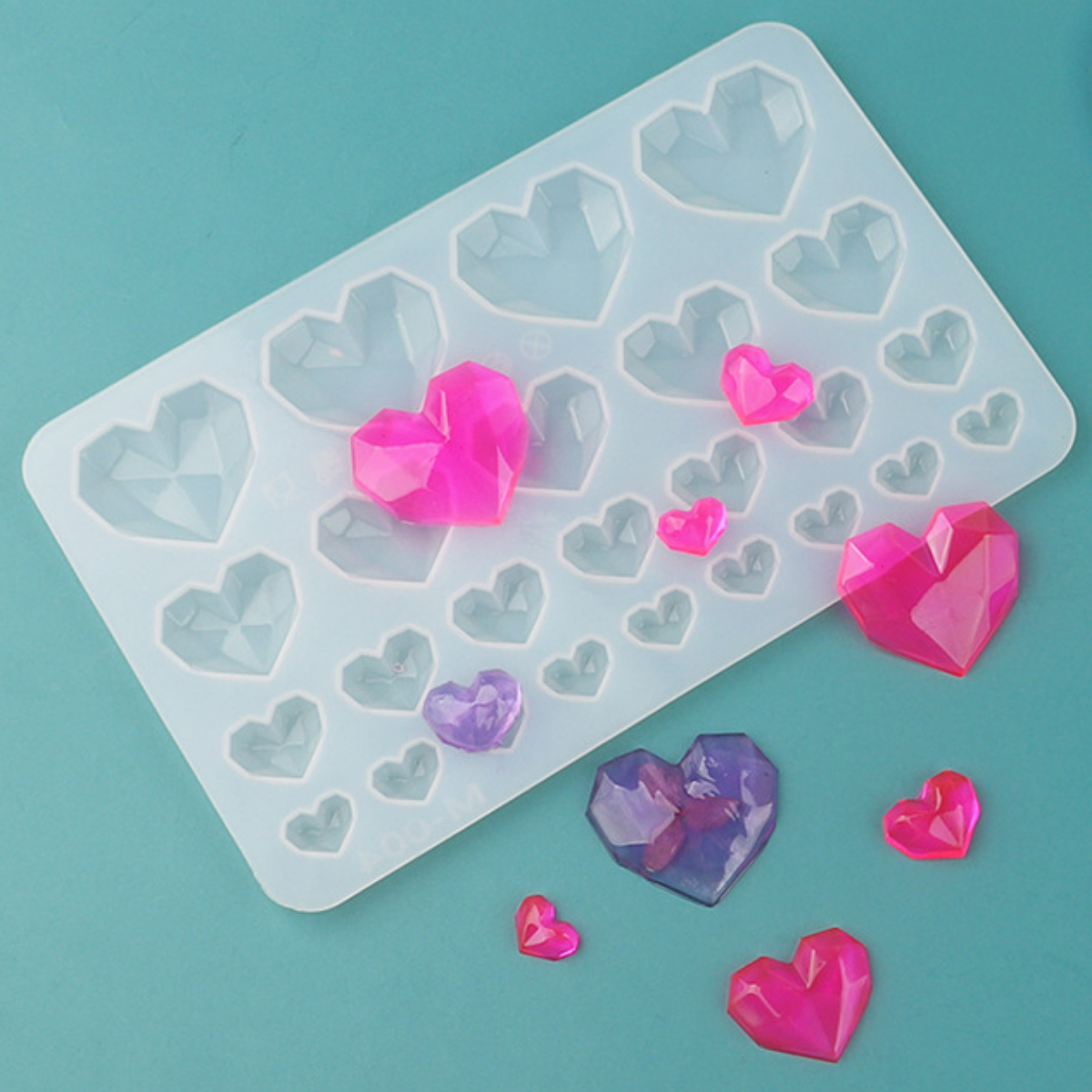 Description Picture 3 of itemMulticavity Diamond Love Candle Decoration Silicone Mold Peach Heart Candy Biscuit Cake Chocolate Mould Crystal Making Ice Tray