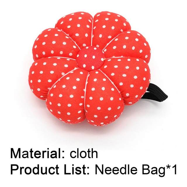 Pumpkin Shape Needle Pin Cushion Wrist Strap Mini Fabric Wrist Needle Pad  Pin Holder Needle Organizer for Knitting Sewing Tools