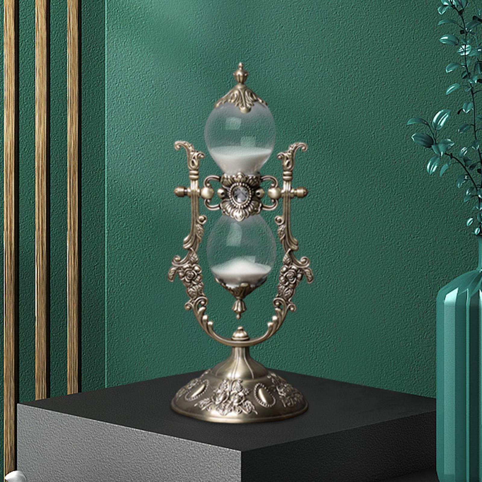 Description Picture 4 of itemEurope Retro Hourglass Sandglass 30 Min Decoration Flower Decorative Sand Clock for Desk