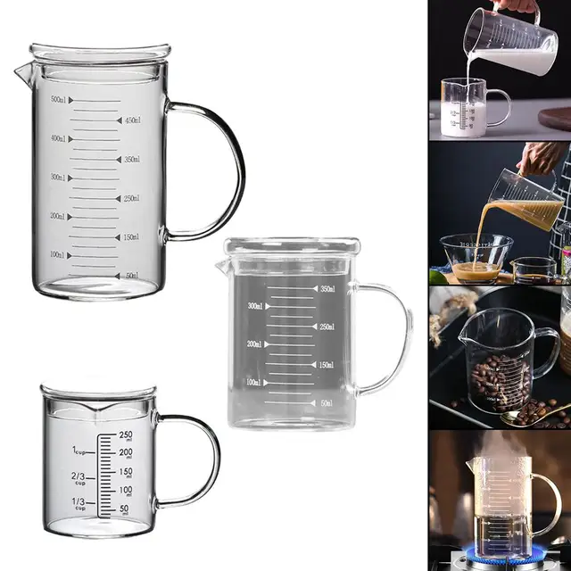 8 Oz Glass Measuring Cup Microwave Safe Graduated Beaker Food