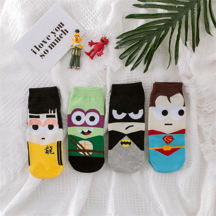 Description Picture 4 of item34-39 Women Harajuku Socks Hip Hop Ankle Socks Unisex Socks Ninja Cartoon Women Socks Short Novelty Sokken