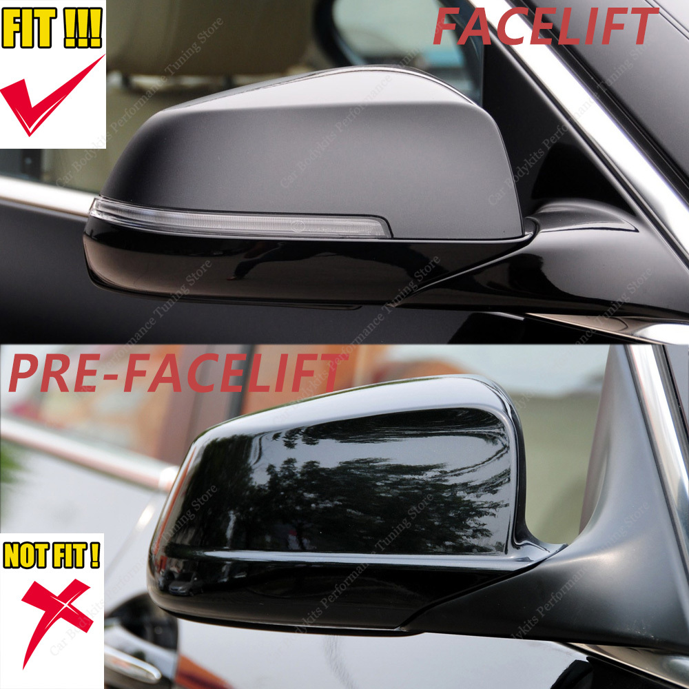 Für bmw f10 f11 lci 2 stücke m stil glänzend schwarz rückspiegel abdeckung kappen trim shell rahmen 520d 525i 530i 530d m550i 2006-2018 – Detail 1