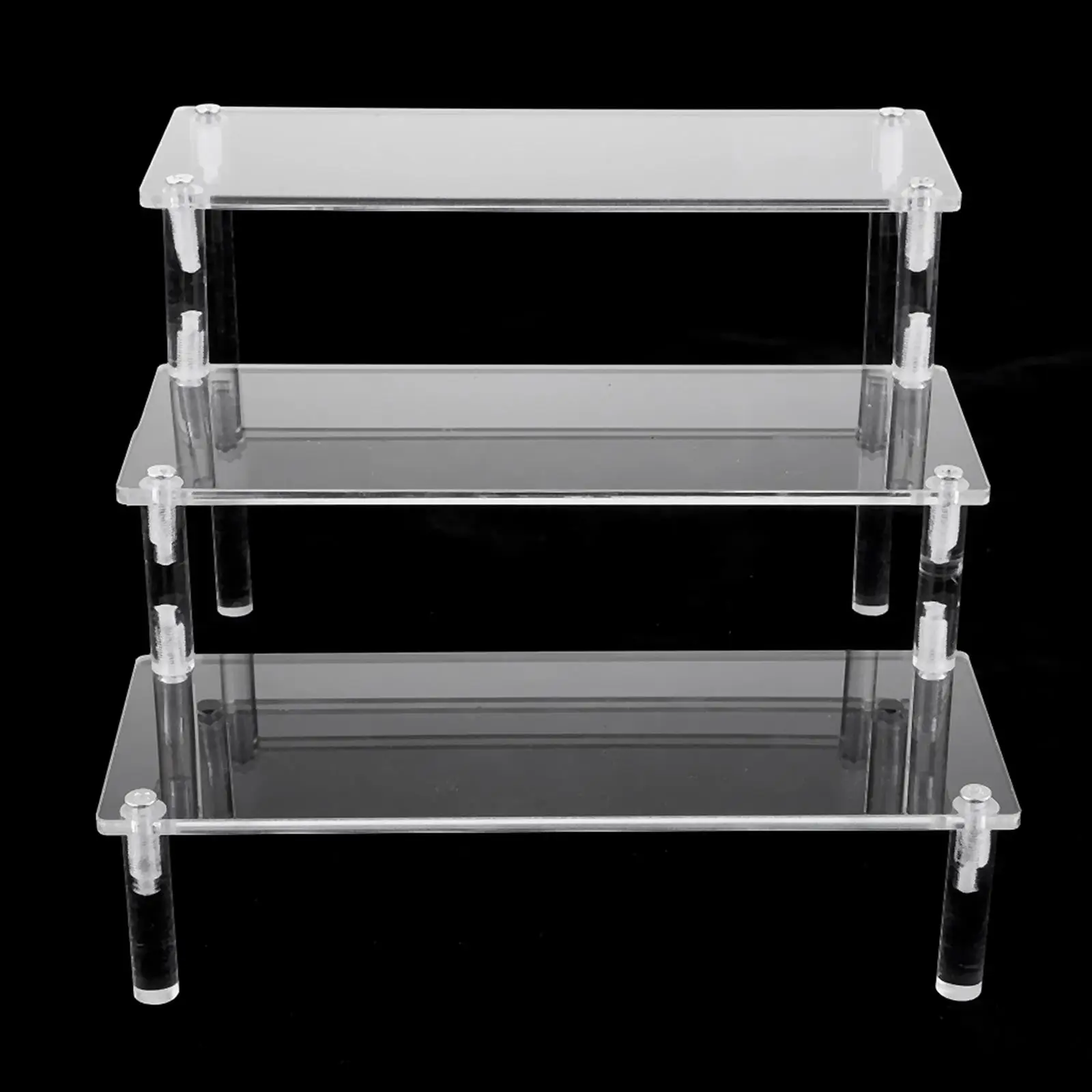 Transparent Ladder Tier Acrylic Rack Cupcakes Cosmetics Ladder Holder Figure Doll Toys Display Stand Collectibles Riser Shelf