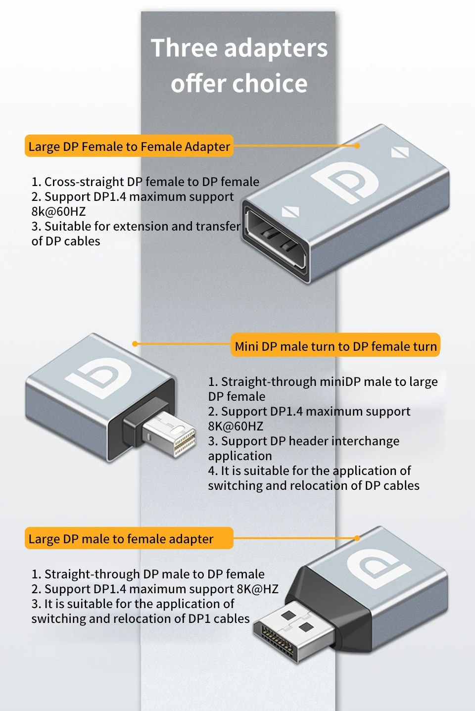 Title 6, 8K 4K Displayport To Mini Displayport Adapter M...