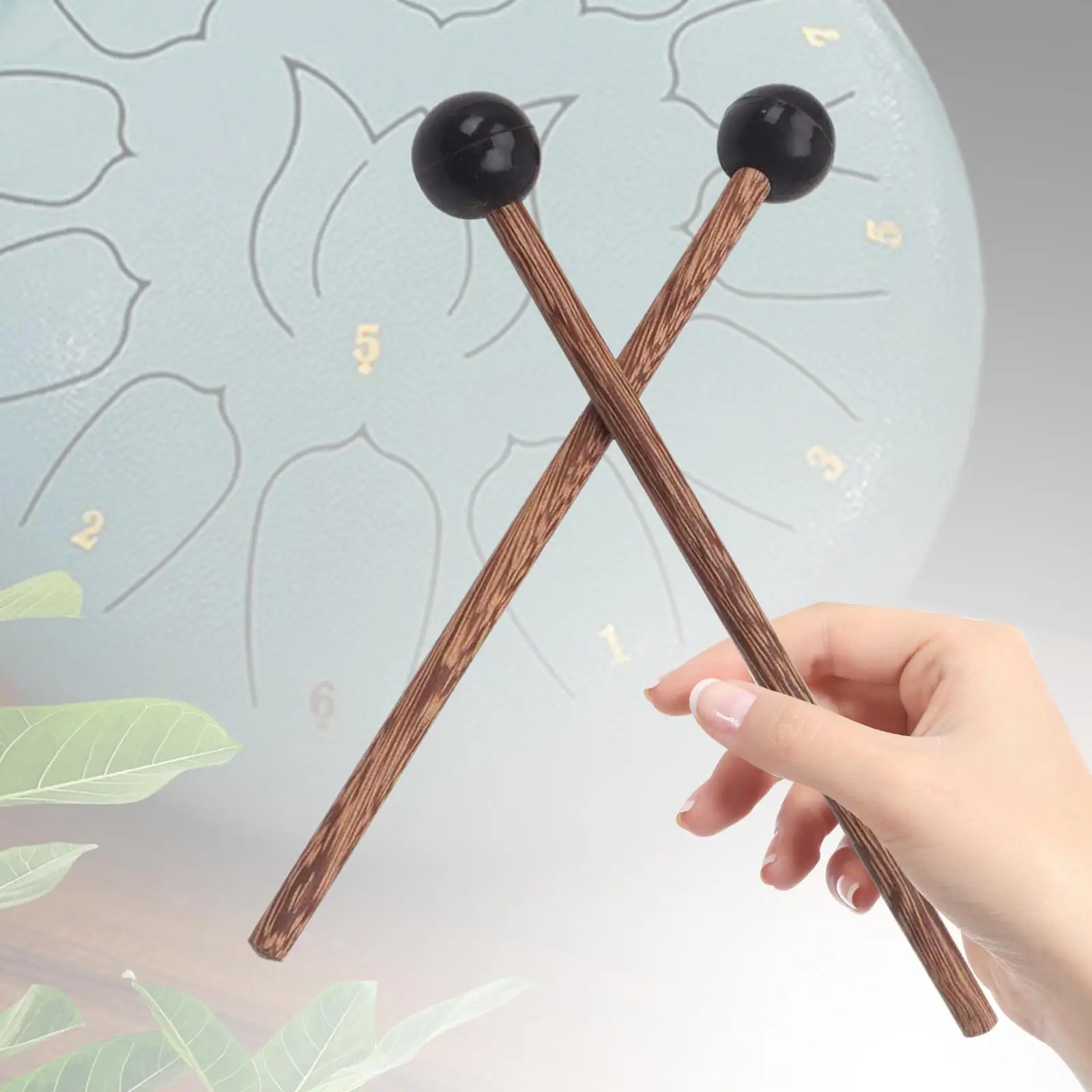 2x Drumsticks Wooden Mallet Percussion Accessories 18cm Length Xylophone Mallet for Xylophone Bell Chime Ethereal Drum Woodblock