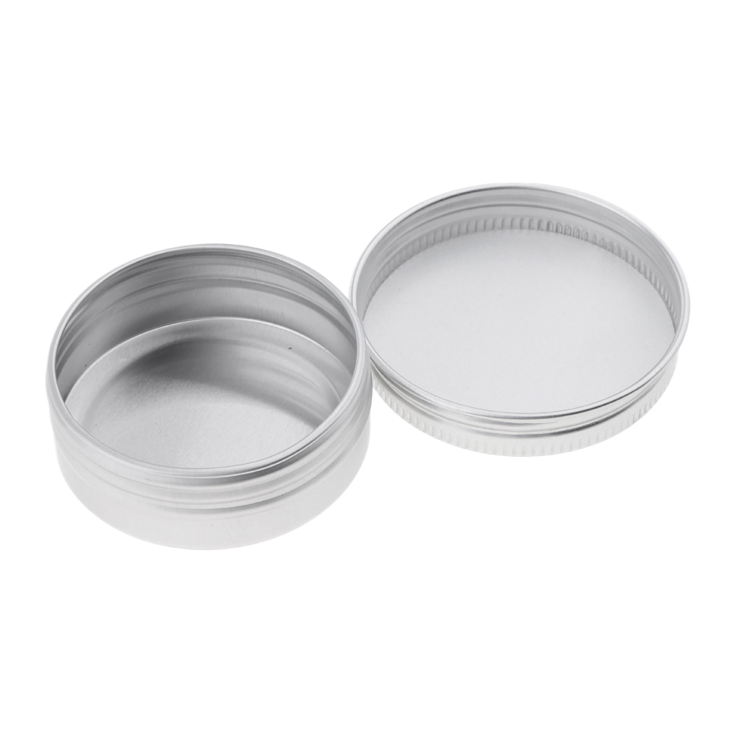  10 Pack Aluminum Tin Cans, Empty Round Tin Jar Pot Cosmetic  Screwtop Lid Cover