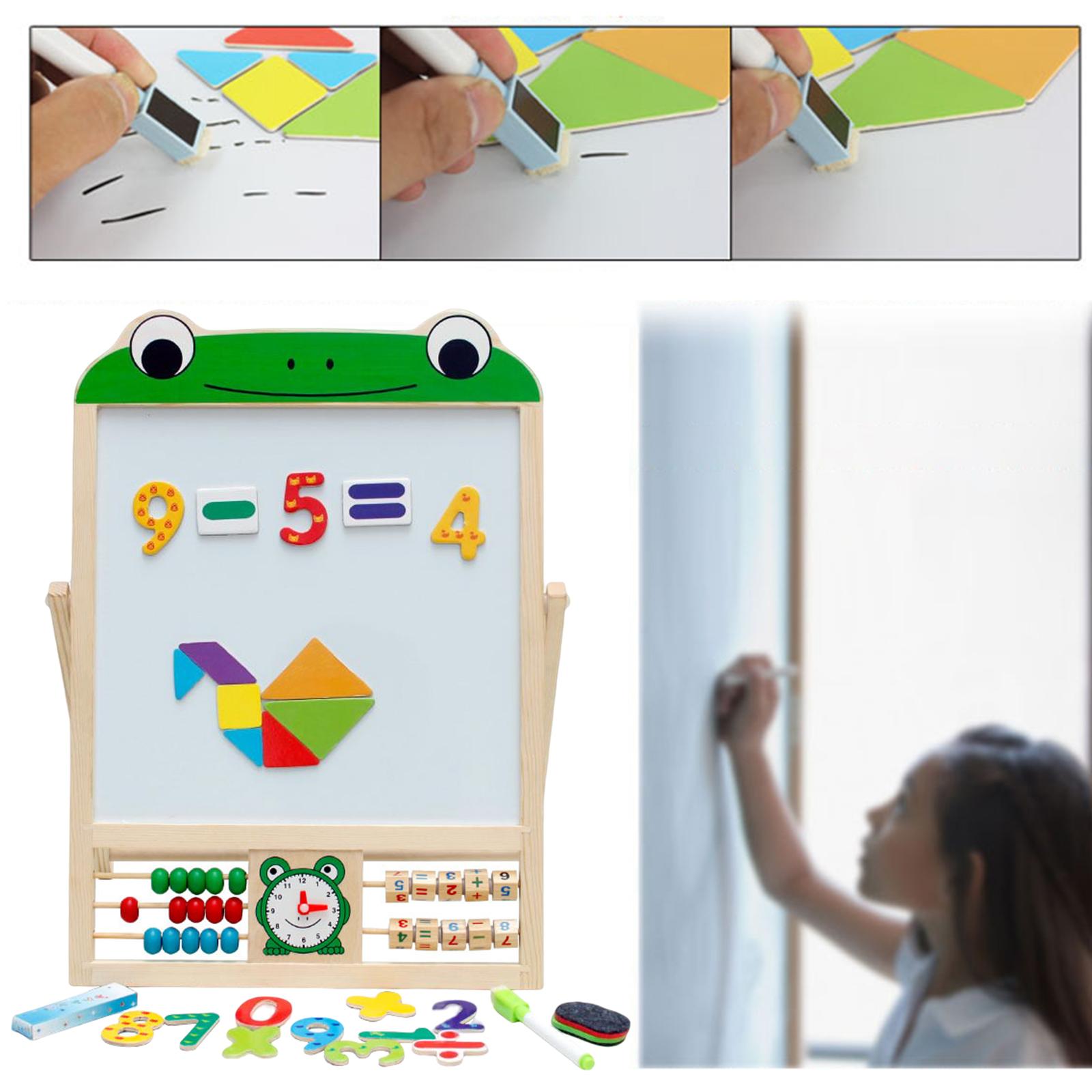 Double Sided Drawing Board Art Easel Jigsaw Puzzle Toys Whiteboard Chalkboard for Boys Girls Toddlers Age 3 4 5 6 Years Old Kids