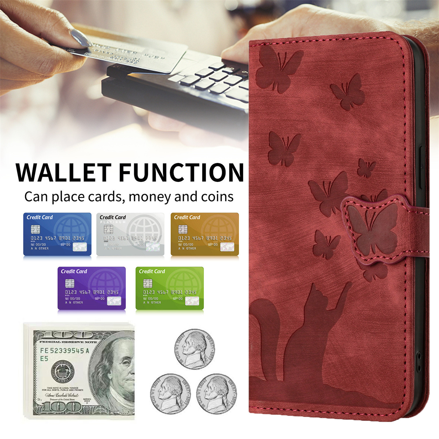 Leder Flip Case Cover für Samsung Galaxy S8 S9 S10 S20 FE S21 Plus S22 S23 S24 Ultra Halter Slot Stand Wallet Stand Telefon Fall – Detail 6