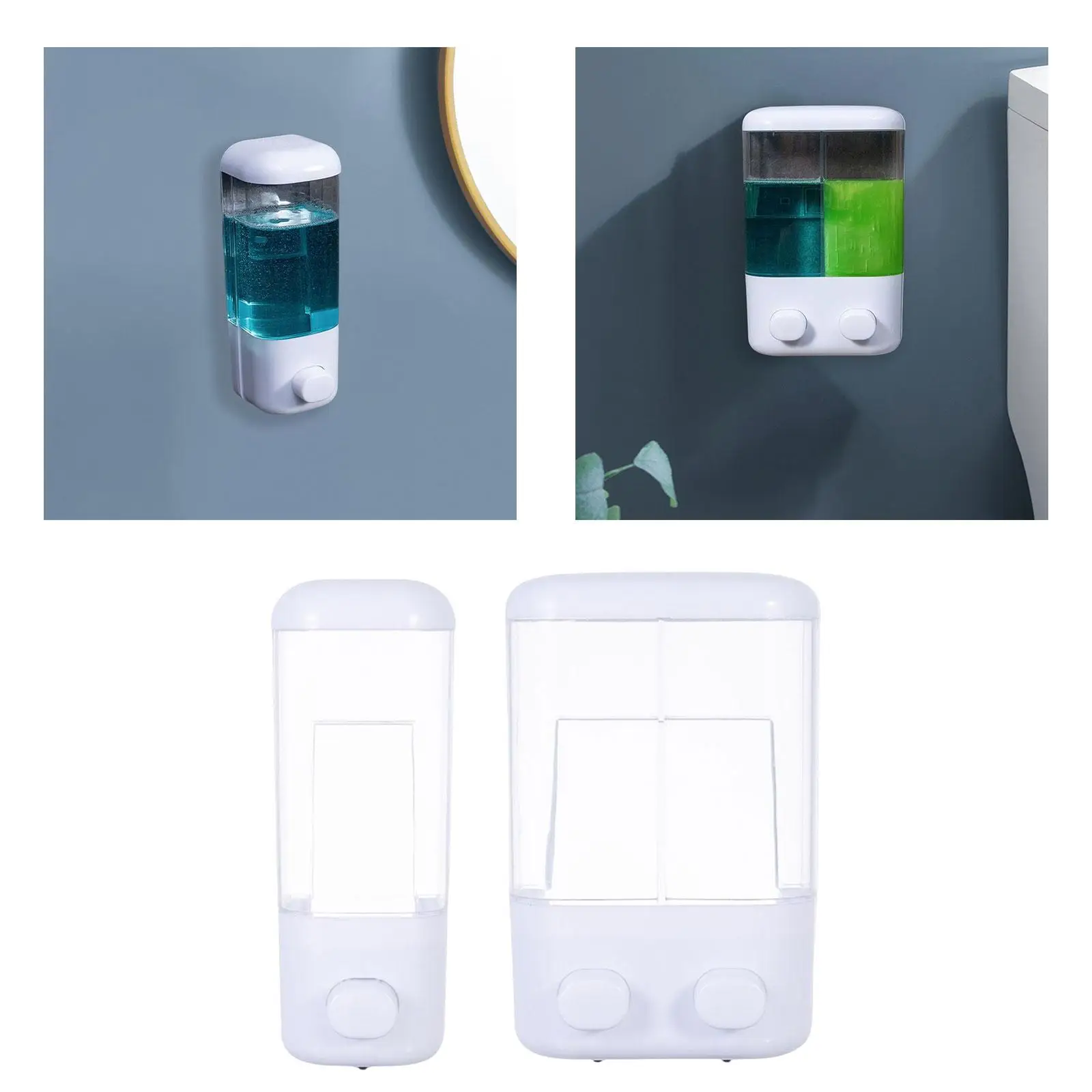 Manual Soap Dispenser Liquid Dispenser Simple Single Chamber/Double Chamber Clear Plastic container for Bathroom Hotel