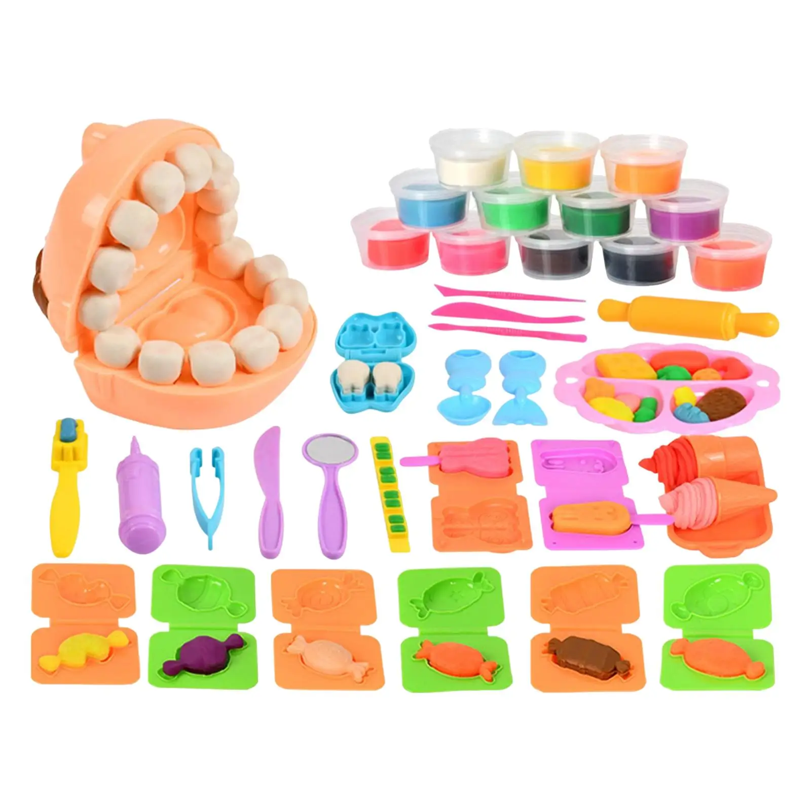 Clay Set with Accessoires DIY Models 12 colors Crafts for Gift Boys Kids