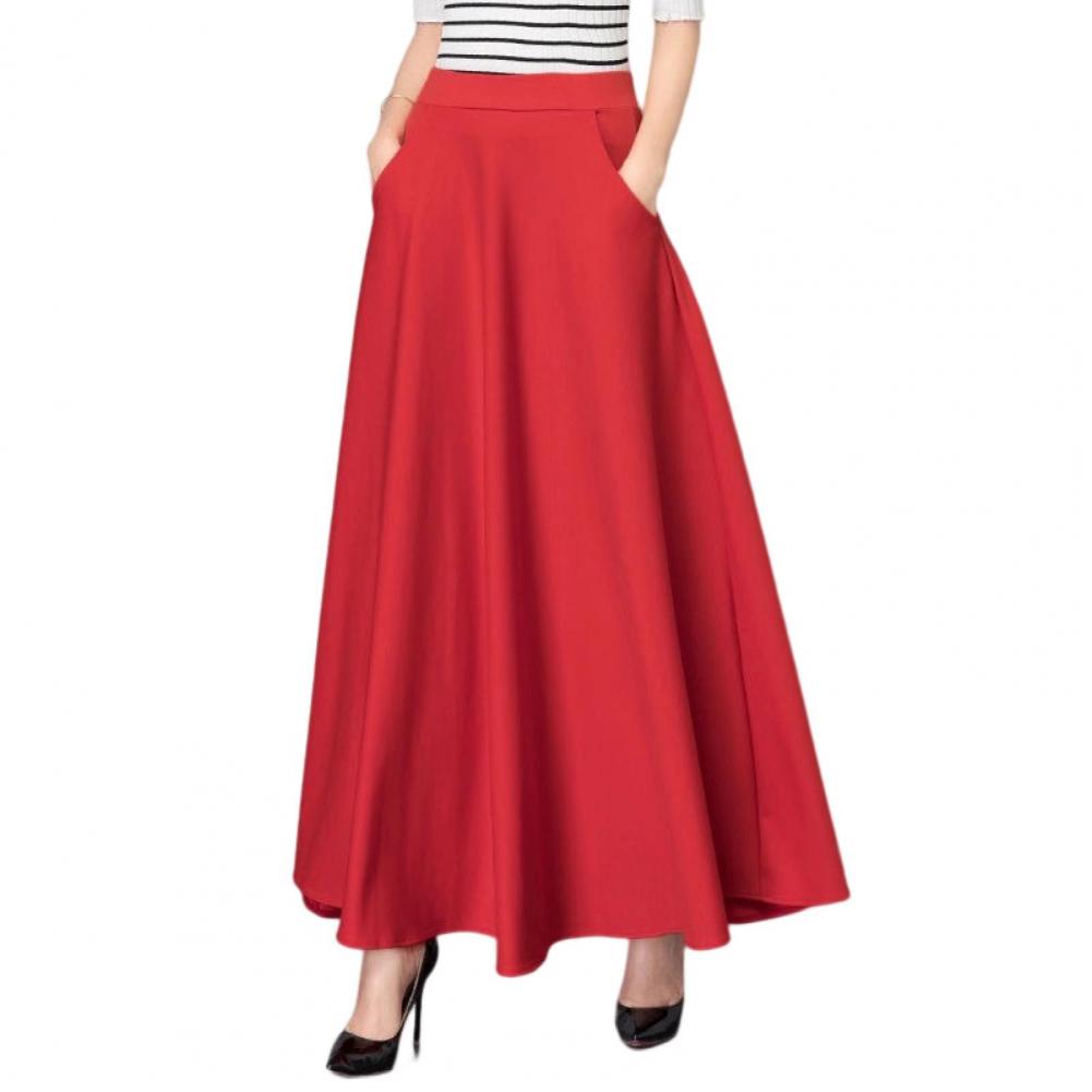 Title 26, Elegant Women Maxi Skirt High Waist Tummy Contr...