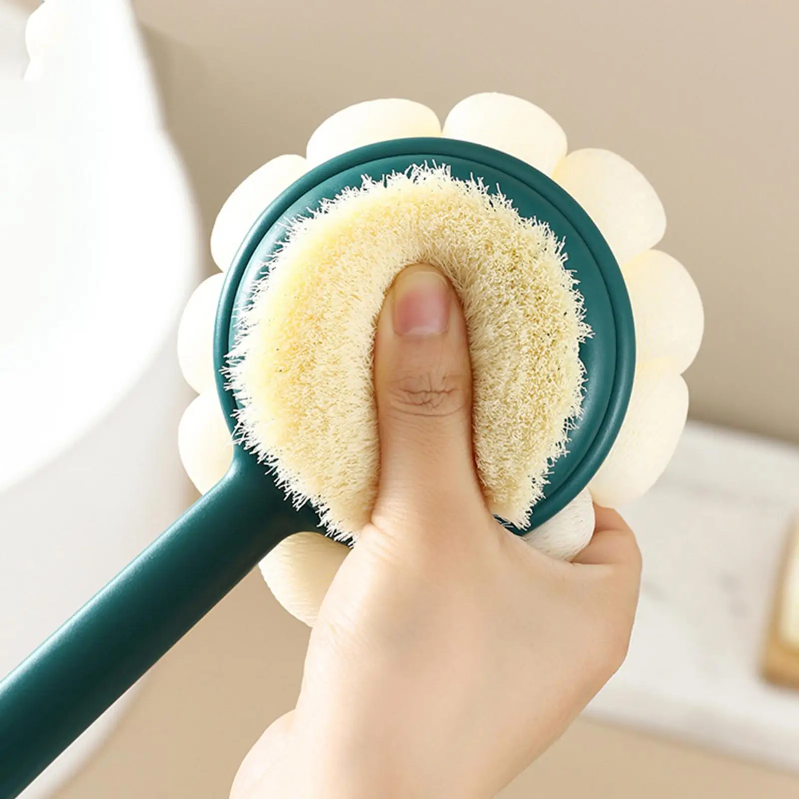 Body Brush Double Side Deep Cleaning Easy to Clean Long Handle Durable Back Scrubber for Shower Shoulder Feet Men