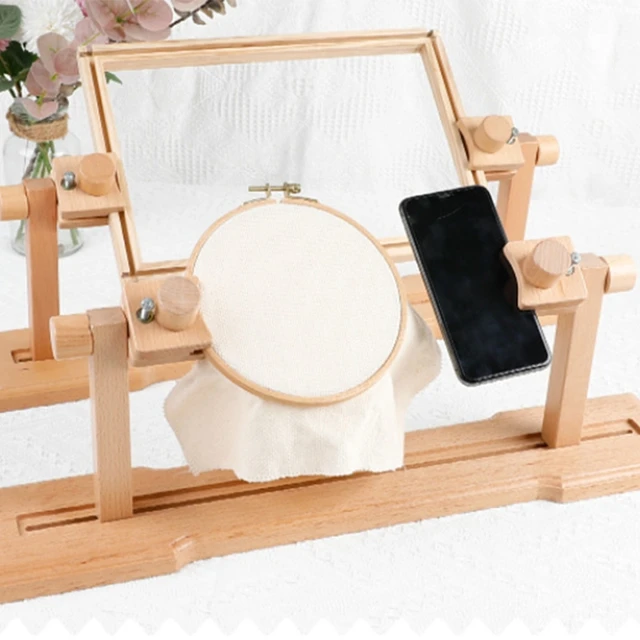 Wooden Cross Stitch Stand Accessories Cross Stitch Frame Solid Natural  Beech Ring Desktop Embroidery Frame Rack for Cross Stitch