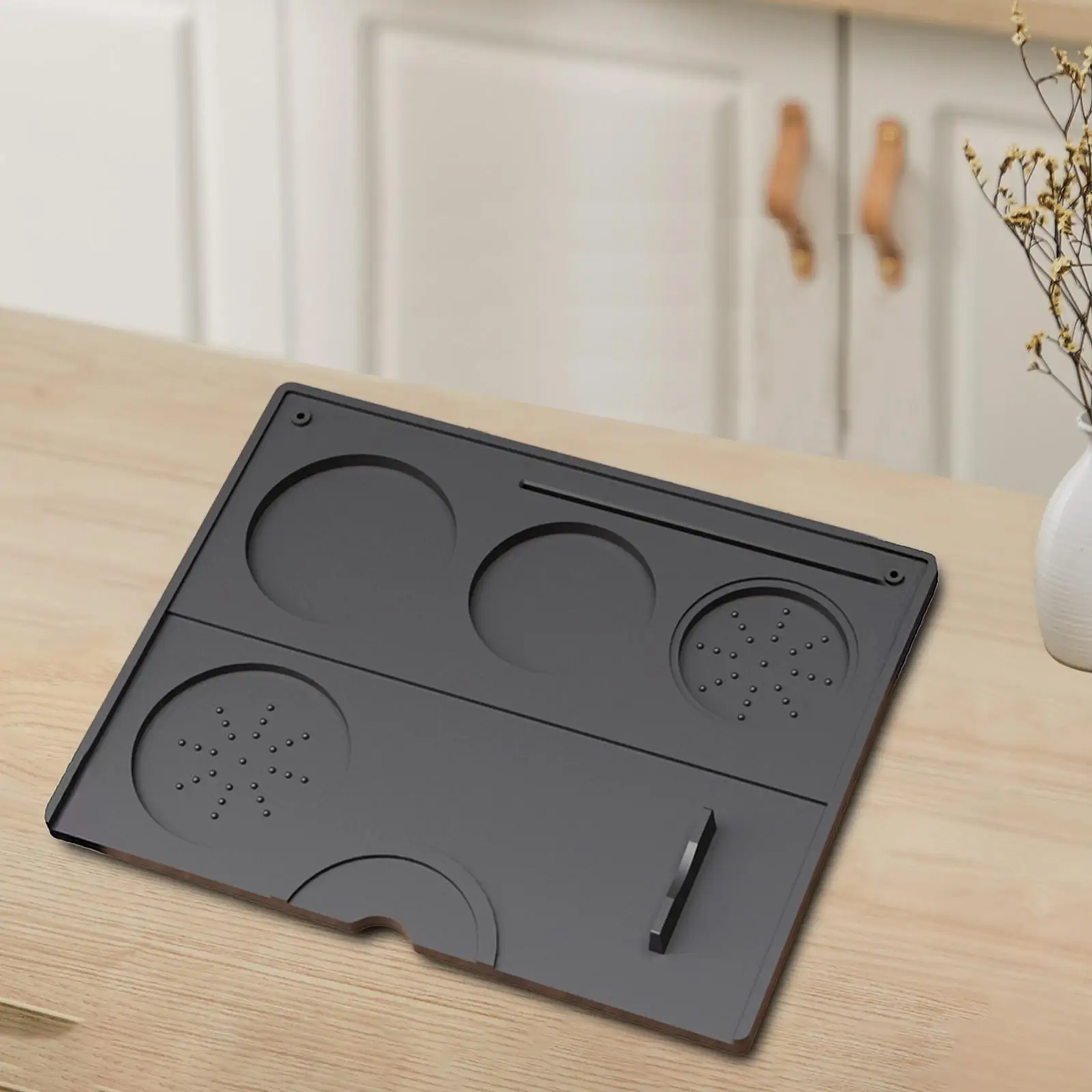 Espresso Tamper Mat Silicone Mat Rubber Tamp Pad Tools Mat Corner Espresso Mat Non-slip Tamp Mat for Coffee Bar Kitchen Counter