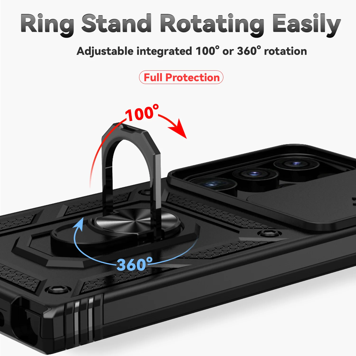 S6a48c55bba9e4ab3a6ff2fb81706dc29V Shockproof Hybrid Dual Layer Magnetic Ring Kickstand Case For Samsung GalaxyS24 23 FE 22 Ultra Puls Slide Camera Protetion Cover
