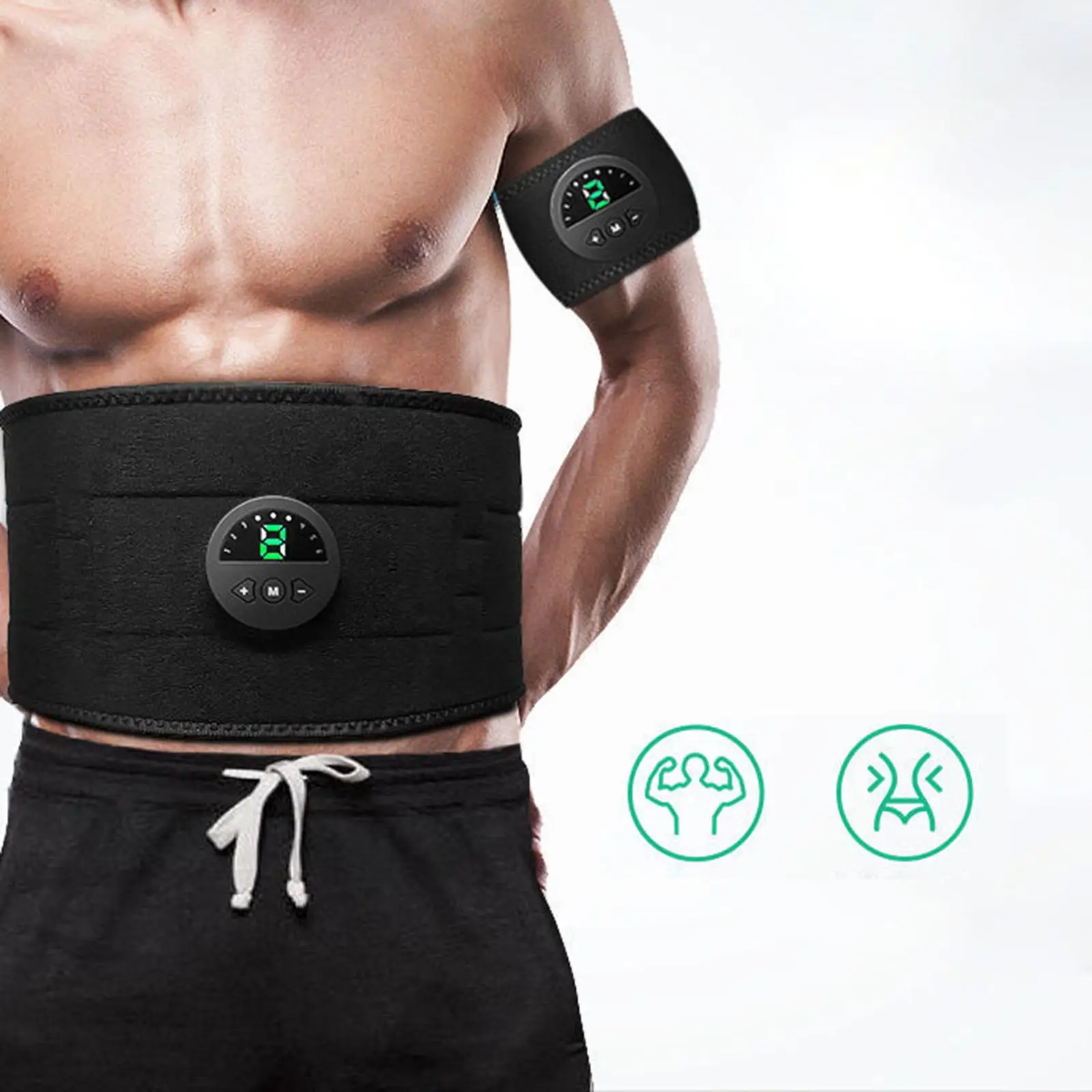 ABS Stimulating 6 Modes 9 intensities Abdominal Trainer Belt Gym Device Gear