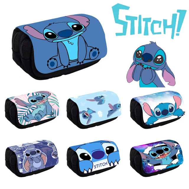 Disney Stitch Pencil Case Large-capacity Double-layer Zipper Pencil Bag  Learning Stationery Box for Boy Girl Kids - AliExpress