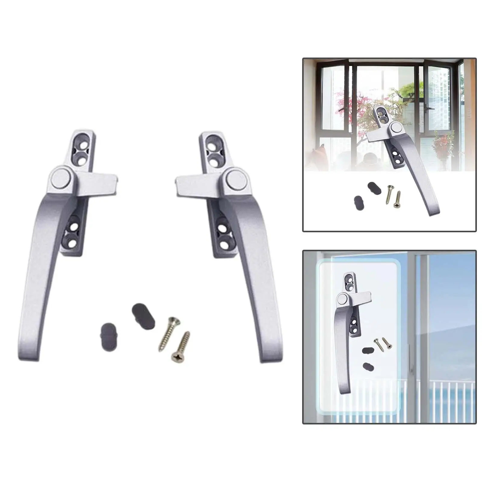 Window Handles, Right/Left Hand Aluminum Door Handle Window Hardware, Casement