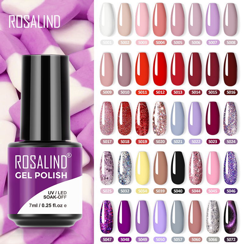 Best of ROSALIND 7ML Gel Nail Polish Colorful Glitter UV Nail Gel Vernis Semi Permanent Gel For Manicure Soak Off Varnishes Nail Art Reviews & Tips