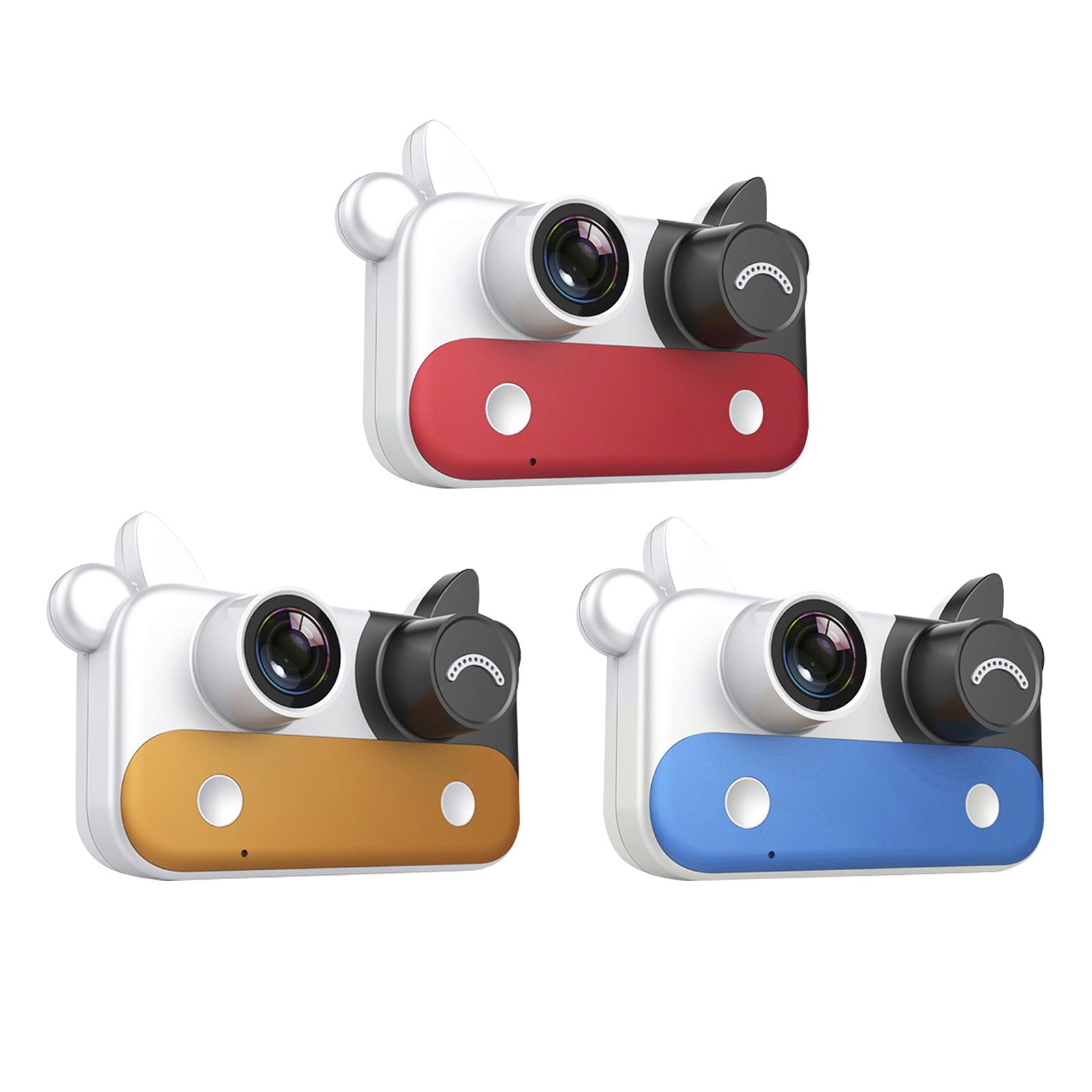 Mini Cow HD Kids Camera Dual Camera 6-Kind Filters Multiple Functions Play Cameras Gift 400mAh Cute Camcorder for Video New Year