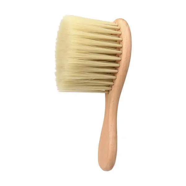 2x Barber Neck Cleaning Brush, Professional Wooden Soft Nylon Hair Cutting Brush
