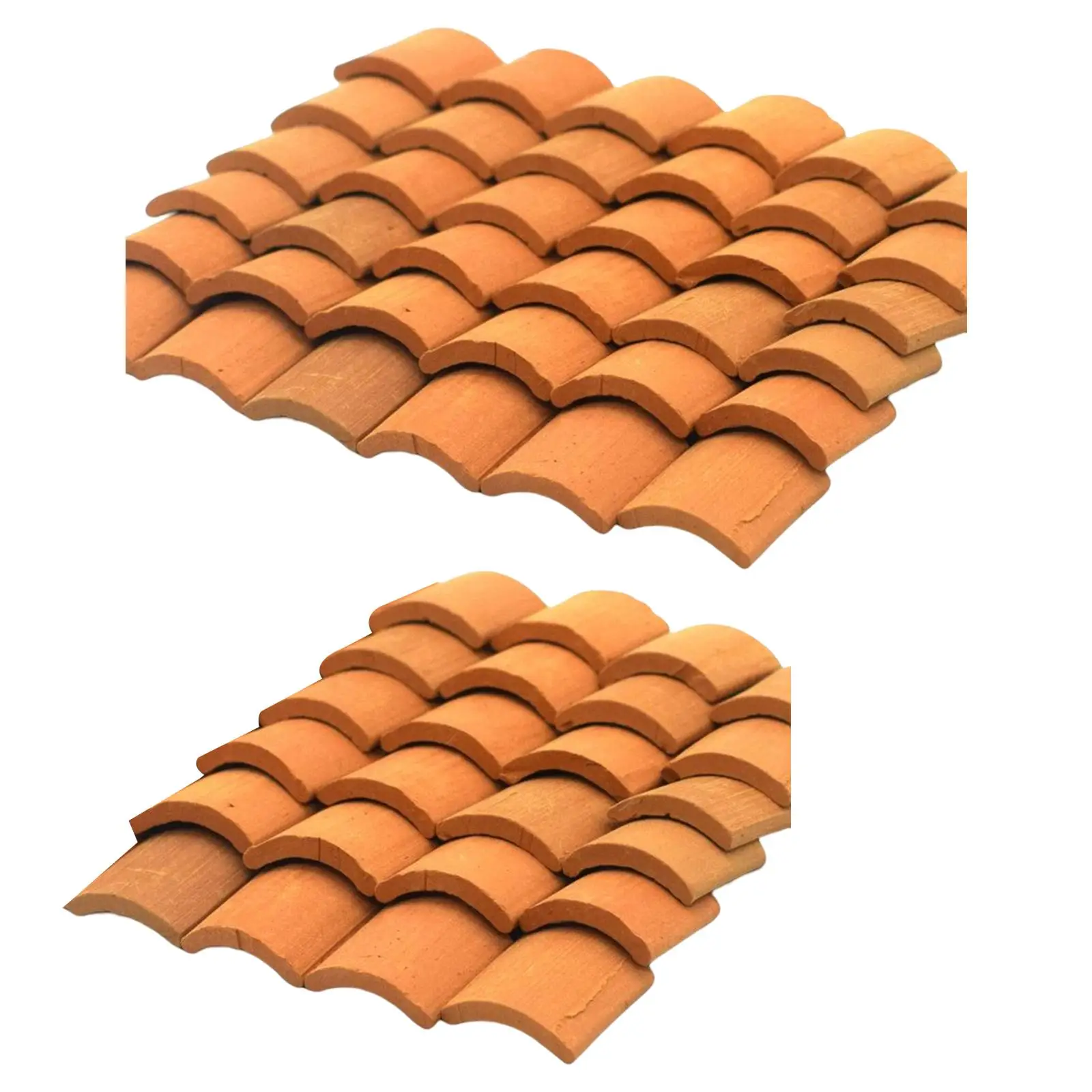 60 Pcs red Roof Tiles Dollhouse Scenery 1/16 for Dollhouses Living Room