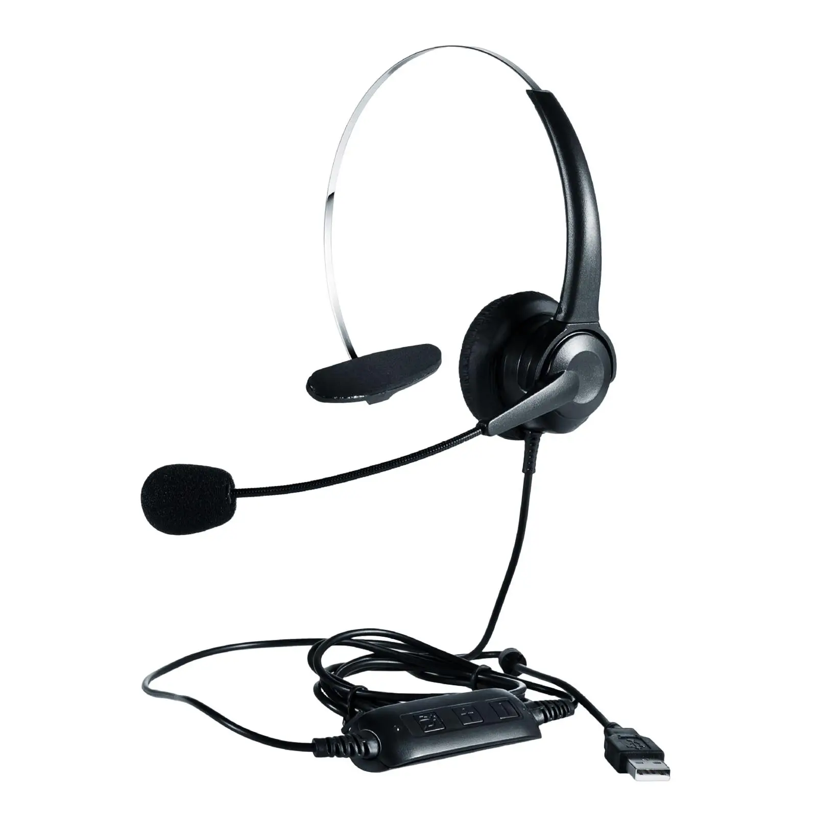 Wired USB Computer Headset Rotating Microphone Volume Control Headset with Microphone for Laptop Customer service