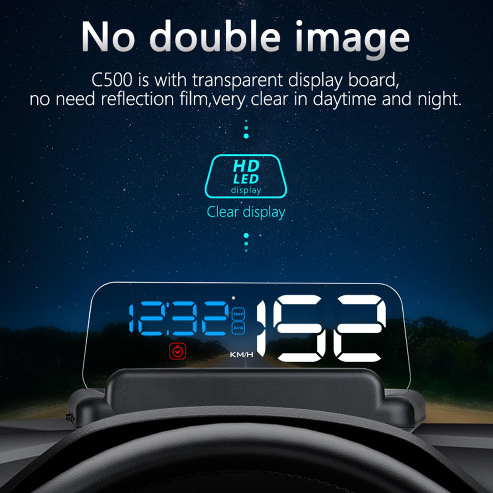 Car HUD  Display, Tired Alarm, Over  Alarm, Universal  ometer, Screen,  with 