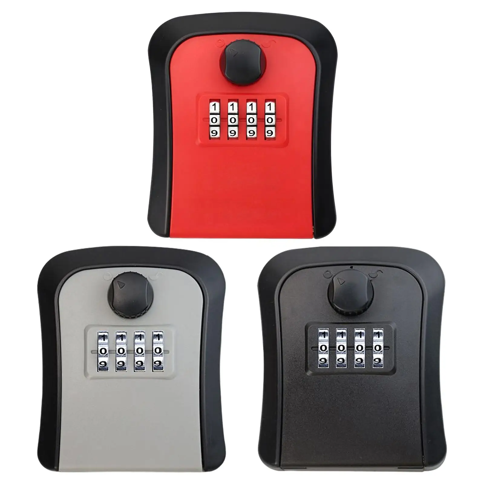 Outdoor Key Storage Lock Box, 4 Digit Password Key Storage Case, Wall Mounted Combination Lock Box Indoor Garage Store