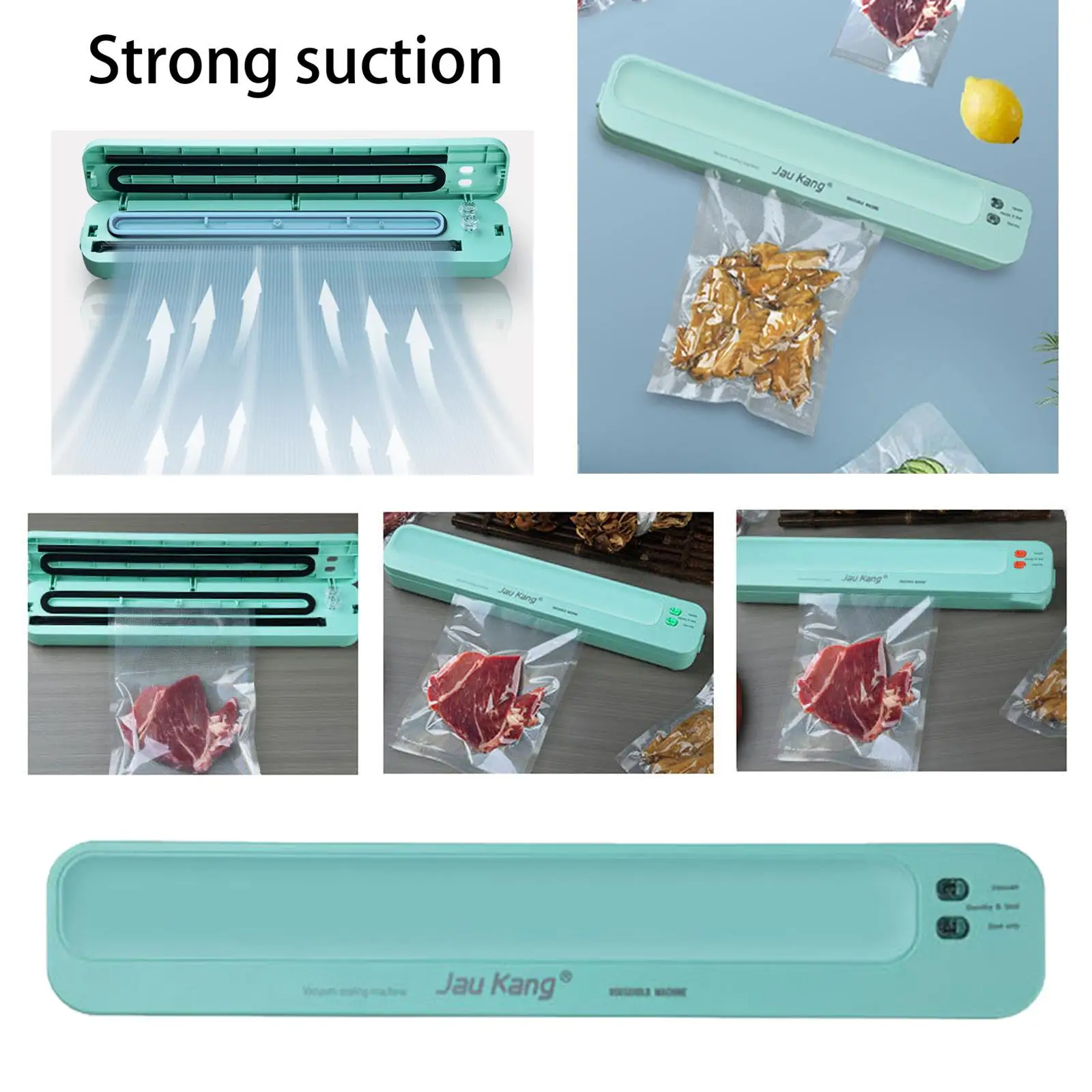Compact Vacuum Sealer Machine with 10 Bags Automatic Seal Storage Packaging Sealer for Meat Nuts Bread Vegetables Seafood
