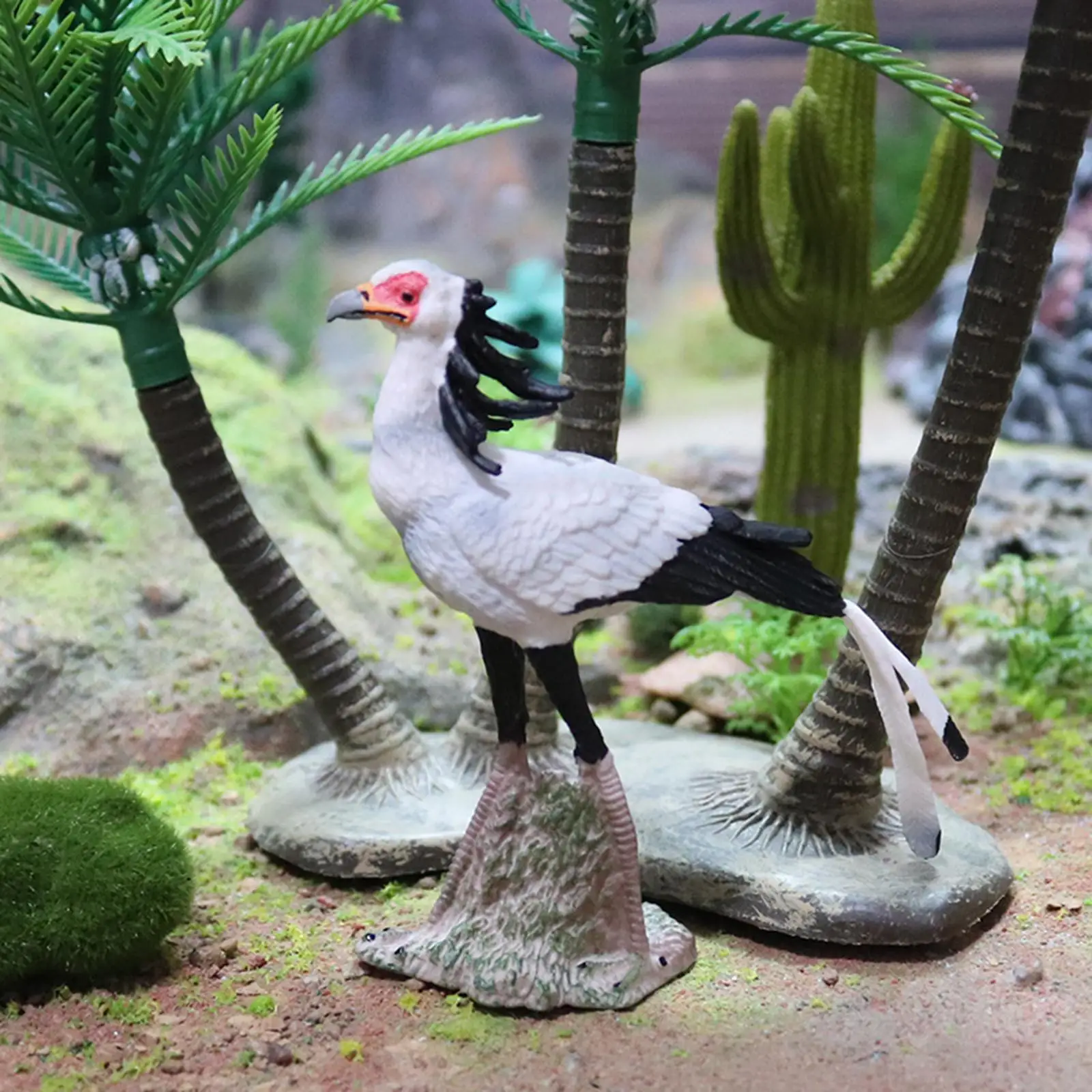 Plastic Secretary Bird Figures for Kids Toy Fairy Garden Yard and Patio Lawn