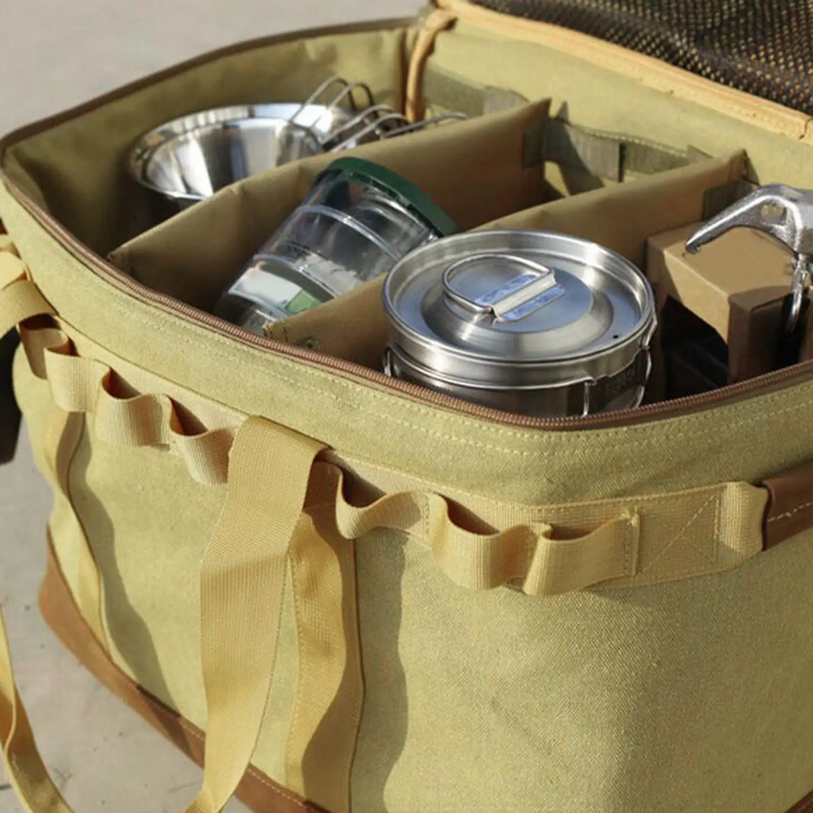 Outdoor Camping Storage Bag Travel Picnic Bag Portable Canvas Outdoor Camping Storage Tote Bag 