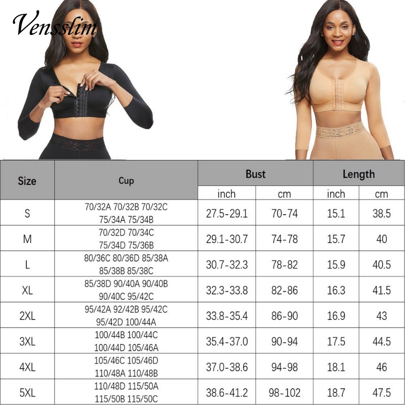 Description Picture 3 of itemArm Shaper for Women Post Surgery Push Up Bra Compression Sleeves Slimming Arm Front Closure Seamless Shapewear