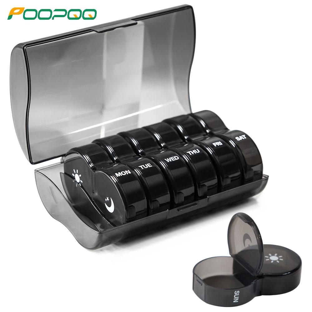 Best of Large Weekly Pill Organizer 7 Day 2 Times A Day, Flip Up Pill Box With Push Button Lids, Travel Pill Case For Vitamins, Fish Oil Reviews & Tips