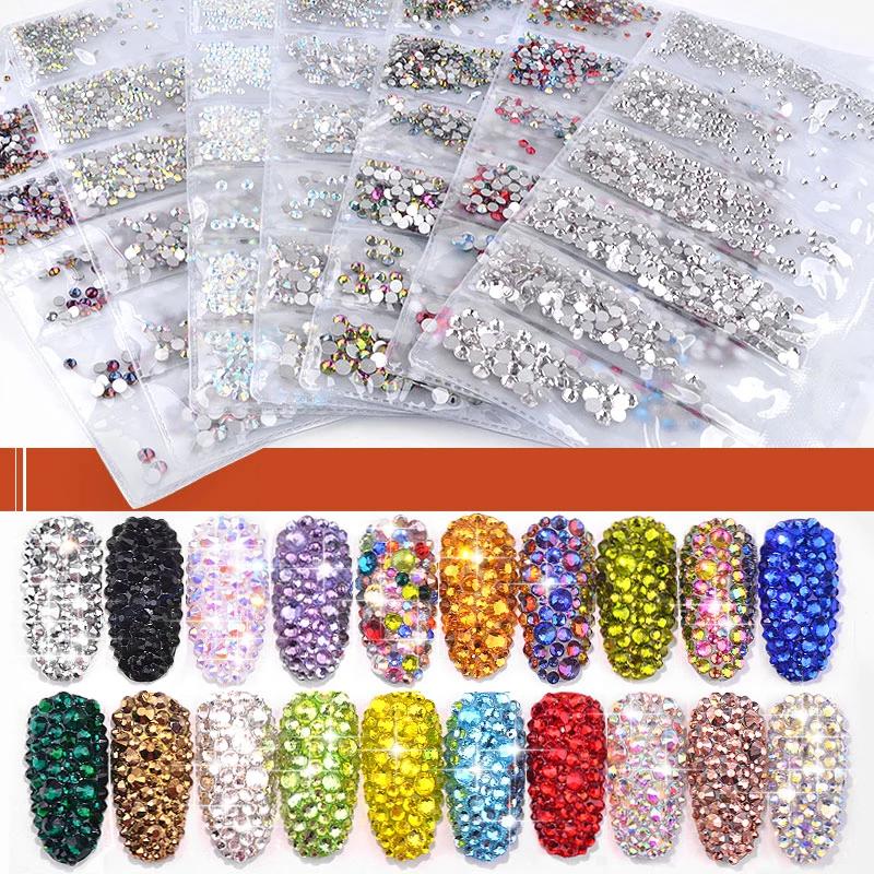 Best of 31 Colors SS3-SS10 Mix Sizes Crystal Glass Nails Art Rhinestones For 3D Nail Art Rhinestones Decoration Gems Reviews & Tips