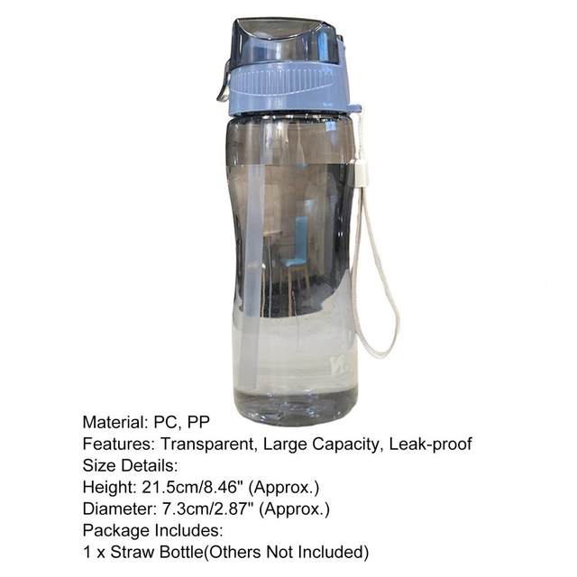 400ml Frosted Water Bottle with Strap Leak-proof Wide Mouth Clear Plastic  Moon Fantasy Drinking Bottle