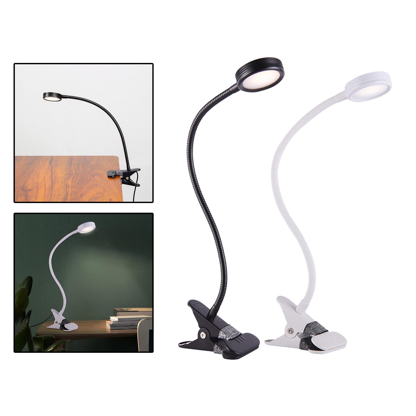 Flexible LED Desk Lamp with Clamp Adjustable USB Table Lamp for Reading in Bed Headboard