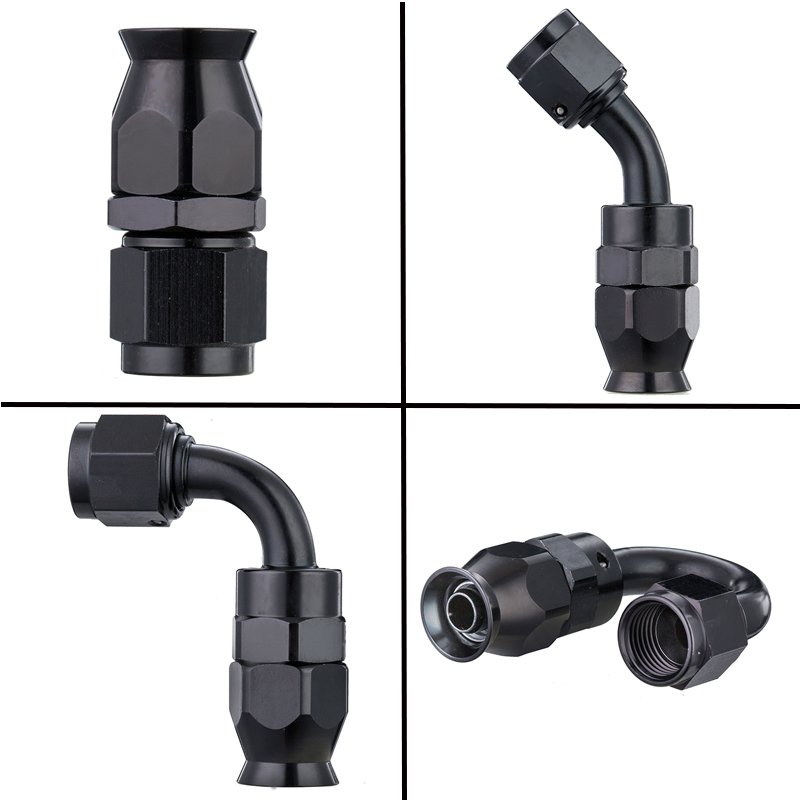 12 Stücke Universal AN3 AN4 AN6 AN8 AN10 Gerade 45 90 Grad Wiederverwendbare Schlauchendverschraubungen Adapter Für Schwenkbare PTFE Öl Kraftstoffleitung Rohr – Detail 3