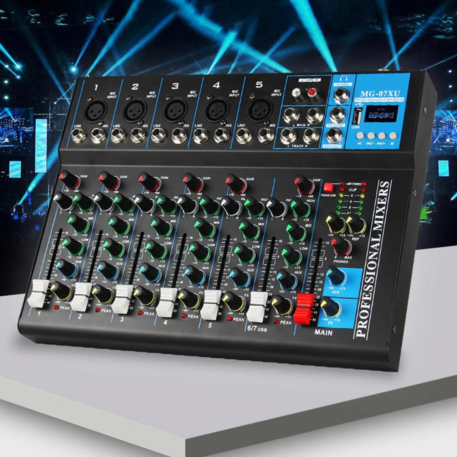 Audio Mixer USB Audio Interface Professional Sound Board Controller for Show