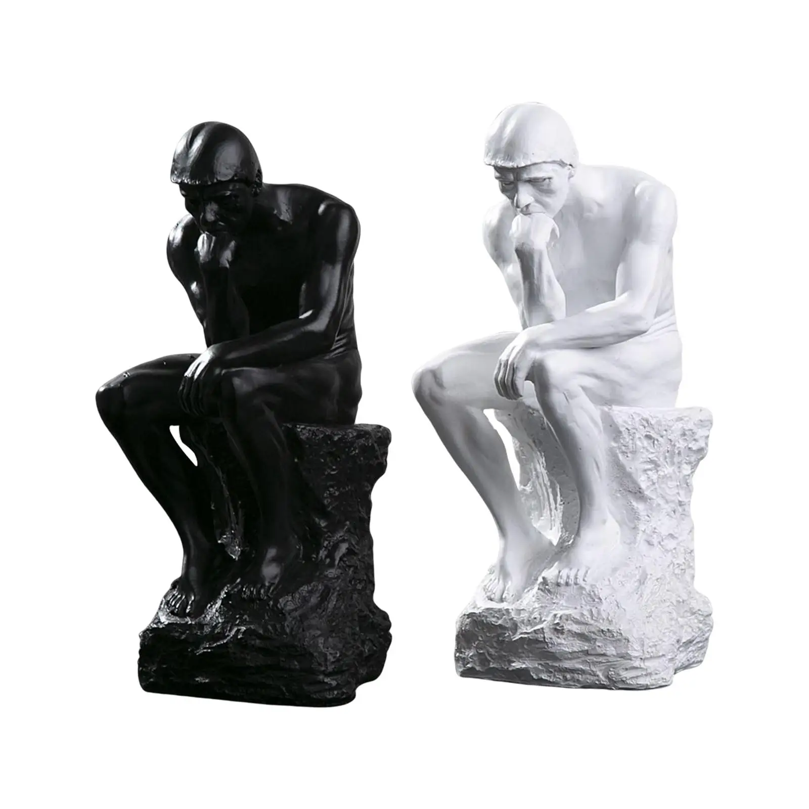 Resin 26cm Resin The Thinker Statue Living Room Decoration for Bedrooms, Basement,Foyer Artwork Measure 4x4x10inch Library Decor