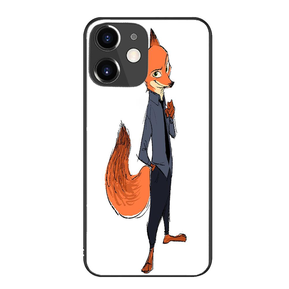 Zootopia cartoon Black mobile phone case For IPhone 13 12 11 Pro Max Mini SE XR X XS  Max 8Plus 7plus 6 6S  New Shell phone Case cute iphone xr cases