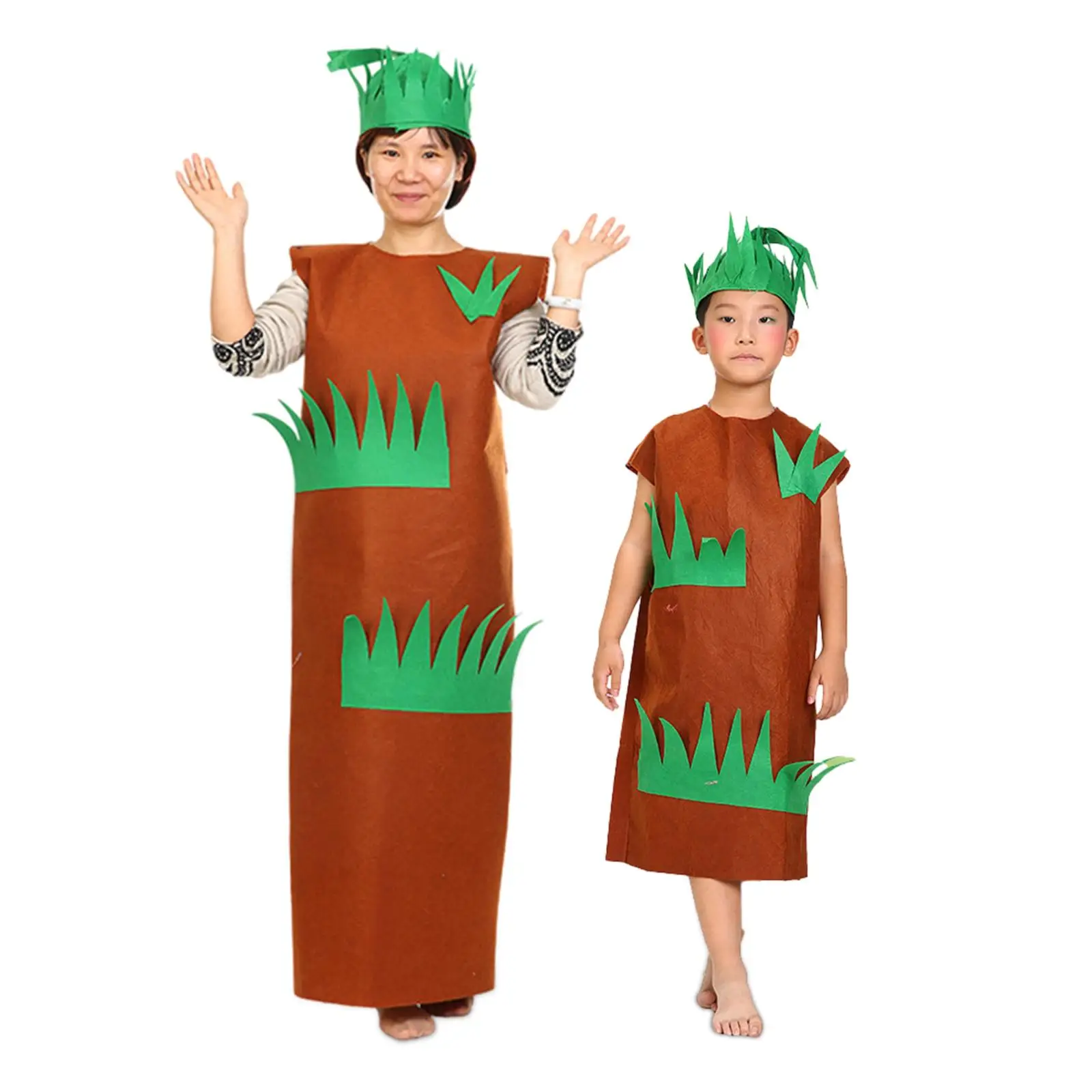 Grass Cosplay Costume Suit Headband Accessories Dress Fashion Show Outfit for Stage Performance Eco Friendly Themed Party