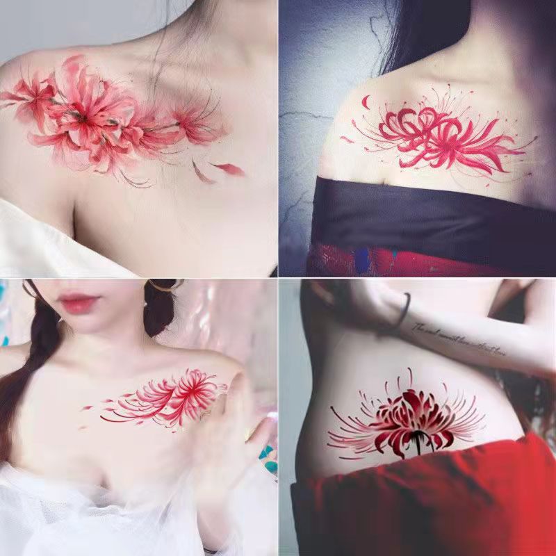 Best of 4pc / Lot Watercolor Flower Temporary Tattoo Stickers Women Waterproof Sexy Fashion Collarbone Art Fake Tattoo Belly Button Tattoo Reviews & Tips