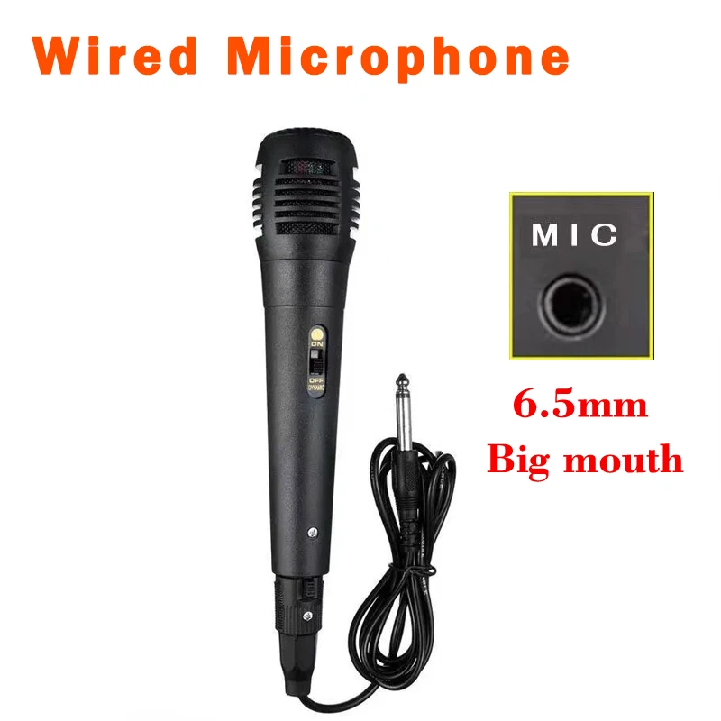 S6a89bdec7ba449a29acfdaee4bf4a43f7 Home Speaker 6.5mm Microphone Trolley Speaker Karaoke Microphone Wired Recording Studio Microphone