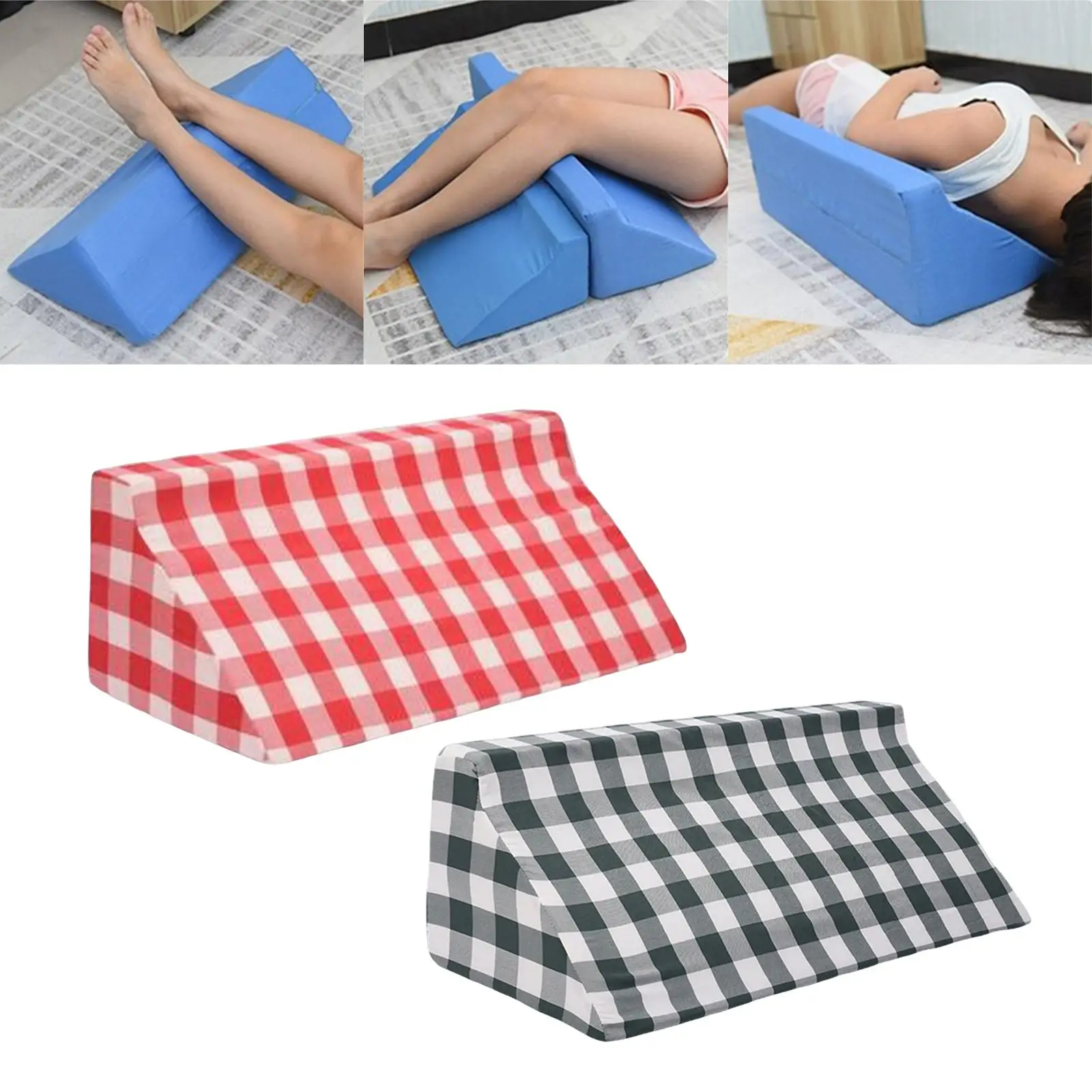 Bed Wedge Pillow Side Sleeping Cushion for Back Washable Slanted for Bedroom